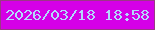 文字の大きさ：3、枠の色：9b3886、背景の色：d500e7、文字の色：b3d9fc 無料ブログパーツのブログ時計