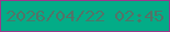 文字の大きさ：2、枠の色：9b388c、背景の色：03ac87、文字の色：527368 無料ブログパーツのブログ時計