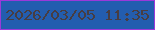 文字の大きさ：5、枠の色：9b39d9、背景の色：235daf、文字の色：473d43 無料ブログパーツのブログ時計