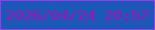 文字の大きさ：2、枠の色：9b3ae8、背景の色：195ab6、文字の色：a90db7 無料ブログパーツのブログ時計