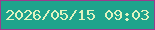 文字の大きさ：3、枠の色：9b3b8d、背景の色：1ea48c、文字の色：e0f3c0 無料ブログパーツのブログ時計