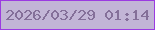 文字の大きさ：4、枠の色：9b3be1、背景の色：c2b5d6、文字の色：846f99 無料ブログパーツのブログ時計