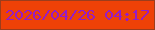 文字の大きさ：3、枠の色：9b3d1c、背景の色：ee4107、文字の色：961cc6 無料ブログパーツのブログ時計