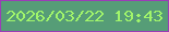 文字の大きさ：5、枠の色：9b3db6、背景の色：569d77、文字の色：a1f56b 無料ブログパーツのブログ時計