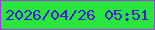 文字の大きさ：3、枠の色：9b3fdf、背景の色：29e63f、文字の色：4419d8 無料ブログパーツのブログ時計