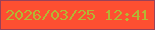 文字の大きさ：3、枠の色：9b4158、背景の色：fe4f31、文字の色：b3b734 無料ブログパーツのブログ時計