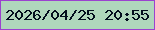 文字の大きさ：2、枠の色：9b41cf、背景の色：afd6bc、文字の色：030e1e 無料ブログパーツのブログ時計