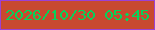 文字の大きさ：1、枠の色：9b41d3、背景の色：c8492f、文字の色：05d45a 無料ブログパーツのブログ時計