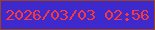 文字の大きさ：1、枠の色：9b421e、背景の色：3e29cd、文字の色：f7393d 無料ブログパーツのブログ時計