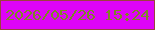 文字の大きさ：3、枠の色：9b423f、背景の色：de04f7、文字の色：7d8724 無料ブログパーツのブログ時計