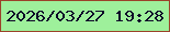文字の大きさ：3、枠の色：9b432a、背景の色：9ef09b、文字の色：0d0428 無料ブログパーツのブログ時計