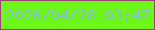 文字の大きさ：5、枠の色：9b4375、背景の色：6cf719、文字の色：87becb 無料ブログパーツのブログ時計