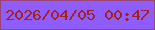 文字の大きさ：4、枠の色：9b4473、背景の色：8f5cfe、文字の色：a22119 無料ブログパーツのブログ時計