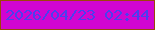 文字の大きさ：2、枠の色：9b4609、背景の色：d105d1、文字の色：4c3fee 無料ブログパーツのブログ時計