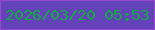 文字の大きさ：1、枠の色：9b46d2、背景の色：6342ba、文字の色：0fac42 無料ブログパーツのブログ時計