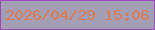 文字の大きさ：5、枠の色：9b49bc、背景の色：a29fb4、文字の色：df7c58 無料ブログパーツのブログ時計