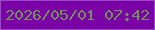文字の大きさ：2、枠の色：9b49c6、背景の色：7901a5、文字の色：73915d 無料ブログパーツのブログ時計