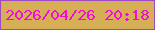 文字の大きさ：5、枠の色：9b4ac4、背景の色：d5ae56、文字の色：ef0ed6 無料ブログパーツのブログ時計