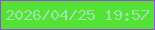文字の大きさ：2、枠の色：9b4bd4、背景の色：55e236、文字の色：99e4a6 無料ブログパーツのブログ時計