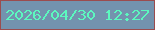 文字の大きさ：3、枠の色：9b4c4e、背景の色：7393ae、文字の色：5cf8bf 無料ブログパーツのブログ時計