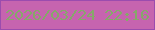 文字の大きさ：5、枠の色：9b4cae、背景の色：c664af、文字の色：86a86a 無料ブログパーツのブログ時計