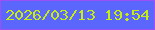 文字の大きさ：2、枠の色：9b50f3、背景の色：5a66fc、文字の色：c5ed0e 無料ブログパーツのブログ時計