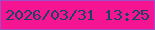 文字の大きさ：4、枠の色：9b51c5、背景の色：f51592、文字の色：19455e 無料ブログパーツのブログ時計