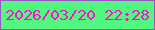 文字の大きさ：3、枠の色：9b53c5、背景の色：51f77f、文字の色：fd11cc 無料ブログパーツのブログ時計