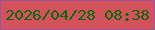 文字の大きさ：4、枠の色：9b549a、背景の色：d3525c、文字の色：0a680f 無料ブログパーツのブログ時計