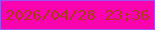 文字の大きさ：3、枠の色：9b54f1、背景の色：fa02ae、文字の色：a73a18 無料ブログパーツのブログ時計