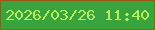 文字の大きさ：1、枠の色：9b590e、背景の色：37a43e、文字の色：bceb58 無料ブログパーツのブログ時計