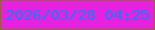 文字の大きさ：3、枠の色：9b5e41、背景の色：e622e1、文字の色：1d7bf7 無料ブログパーツのブログ時計
