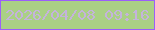 文字の大きさ：4、枠の色：9b5ff9、背景の色：aad085、文字の色：c4b3dc 無料ブログパーツのブログ時計