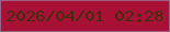 文字の大きさ：4、枠の色：9b6187、背景の色：a91036、文字の色：3f2e10 無料ブログパーツのブログ時計
