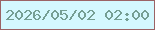 文字の大きさ：2、枠の色：9b6365、背景の色：d4f8fe、文字の色：759e93 無料ブログパーツのブログ時計