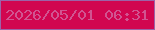 文字の大きさ：1、枠の色：9b63a8、背景の色：d10650、文字の色：d15491 無料ブログパーツのブログ時計