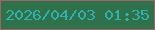 文字の大きさ：5、枠の色：9b6569、背景の色：2f714a、文字の色：33b0ab 無料ブログパーツのブログ時計