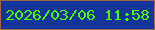 文字の大きさ：1、枠の色：9b6647、背景の色：14349a、文字の色：48f600 無料ブログパーツのブログ時計