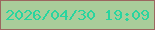 文字の大きさ：3、枠の色：9b675f、背景の色：a9cd9a、文字の色：28d59f 無料ブログパーツのブログ時計