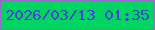 文字の大きさ：5、枠の色：9b67c8、背景の色：00d561、文字の色：4147d0 無料ブログパーツのブログ時計