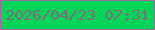 文字の大きさ：1、枠の色：9b699c、背景の色：04d458、文字の色：806c7d 無料ブログパーツのブログ時計