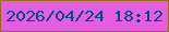 文字の大きさ：4、枠の色：9b6a0e、背景の色：e35ee0、文字の色：05488c 無料ブログパーツのブログ時計