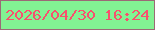 文字の大きさ：4、枠の色：9b6a76、背景の色：82f393、文字の色：f9506e 無料ブログパーツのブログ時計