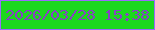 文字の大きさ：2、枠の色：9b6afc、背景の色：1cd81e、文字の色：8840c6 無料ブログパーツのブログ時計