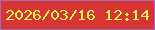 文字の大きさ：1、枠の色：9b6eba、背景の色：d83635、文字の色：eff451 無料ブログパーツのブログ時計