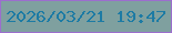 文字の大きさ：4、枠の色：9b6ecd、背景の色：7fa09f、文字の色：1d7ba4 無料ブログパーツのブログ時計