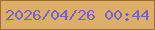 文字の大きさ：3、枠の色：9b702e、背景の色：ddae67、文字の色：7261d3 無料ブログパーツのブログ時計