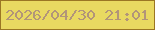 文字の大きさ：1、枠の色：9b7624、背景の色：e9d961、文字の色：b29579 無料ブログパーツのブログ時計