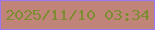文字の大きさ：2、枠の色：9b77f4、背景の色：c08578、文字の色：7c8c30 無料ブログパーツのブログ時計