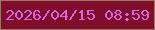 文字の大きさ：3、枠の色：9b7865、背景の色：820d2b、文字の色：cd6ae1 無料ブログパーツのブログ時計